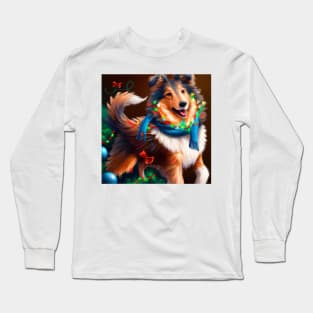 Cute Sheltie Drawing Long Sleeve T-Shirt